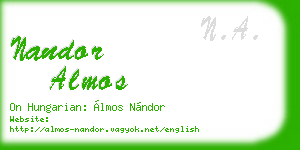 nandor almos business card